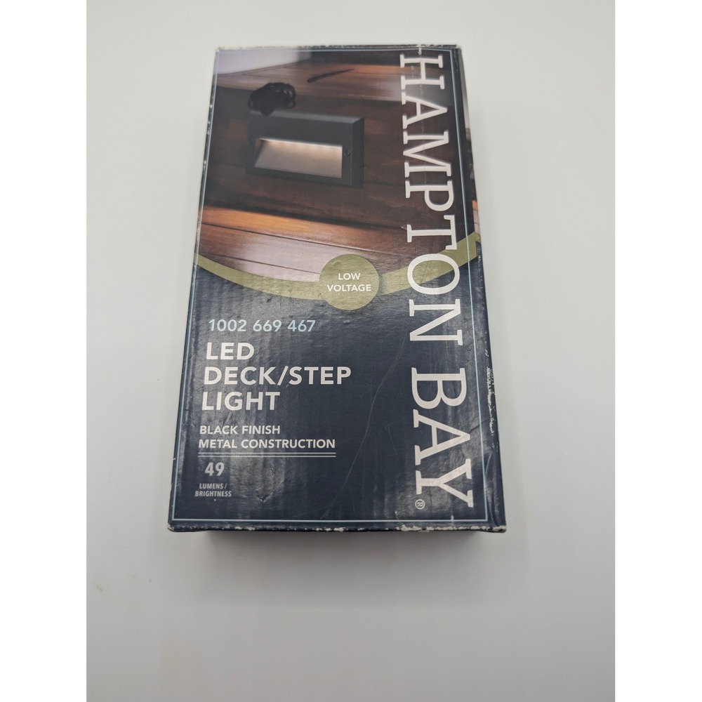 Hampton Bay LED Deck Step Light‎ Black Metal Low Voltage 49 Lumens JA02601LL